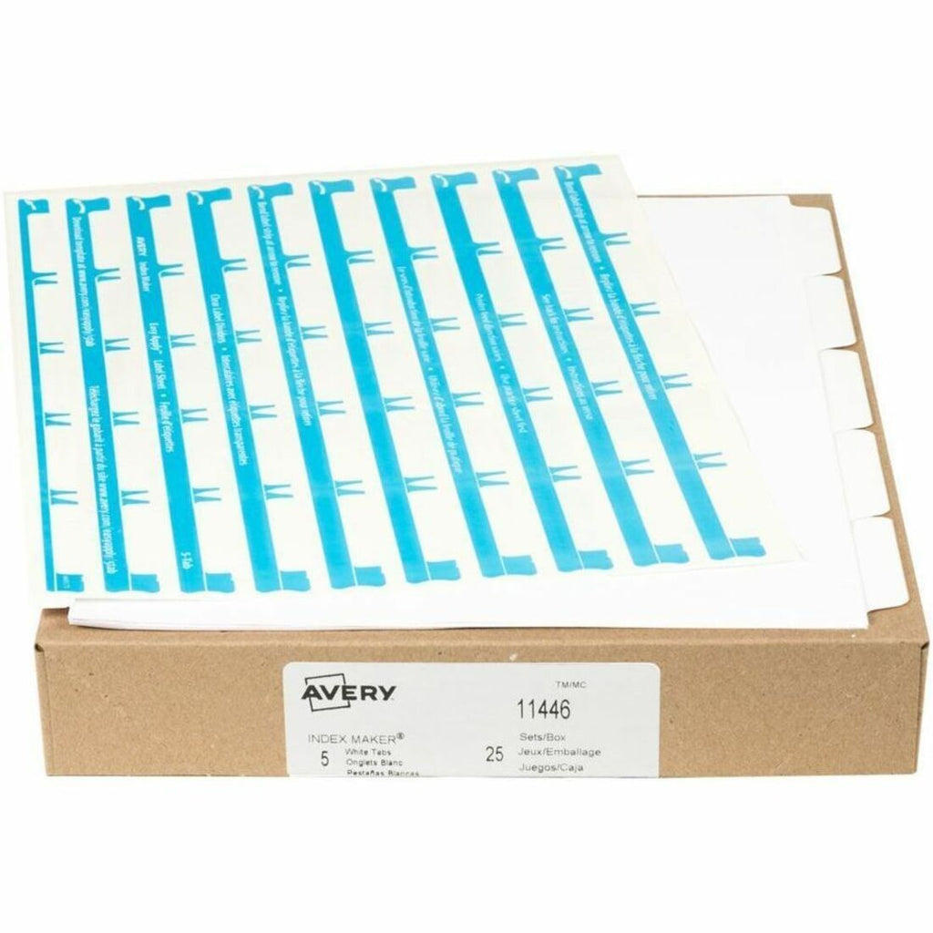 Avery Print & Apply Clear Label Dividers with Index Maker&reg; Easy Apply™ Labels for Laser and Inkjet Printers, 5 tabs