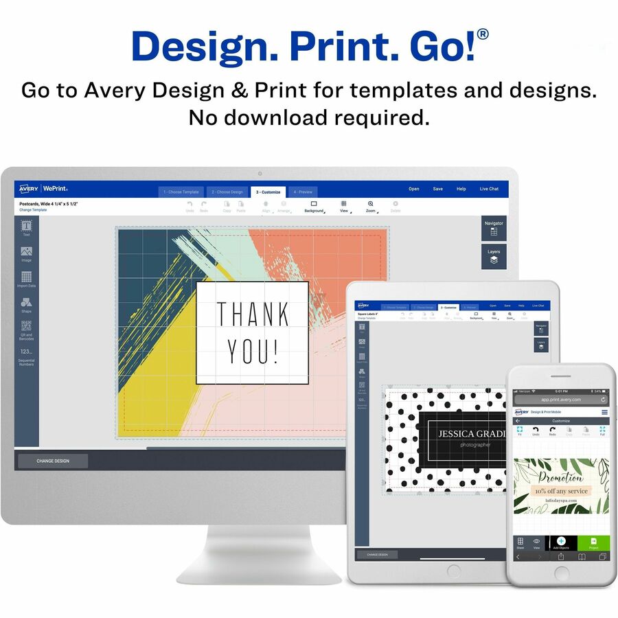 Avery&reg; Micro-Perforated Business Cards for Laser Printers, 2" x 3-1/2" - 5371