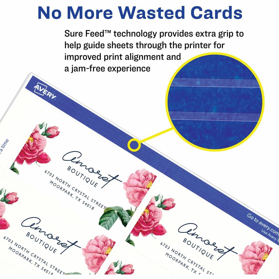 Avery&reg; Micro-Perforated Business Cards for Laser Printers, 2" x 3-1/2" - 5371