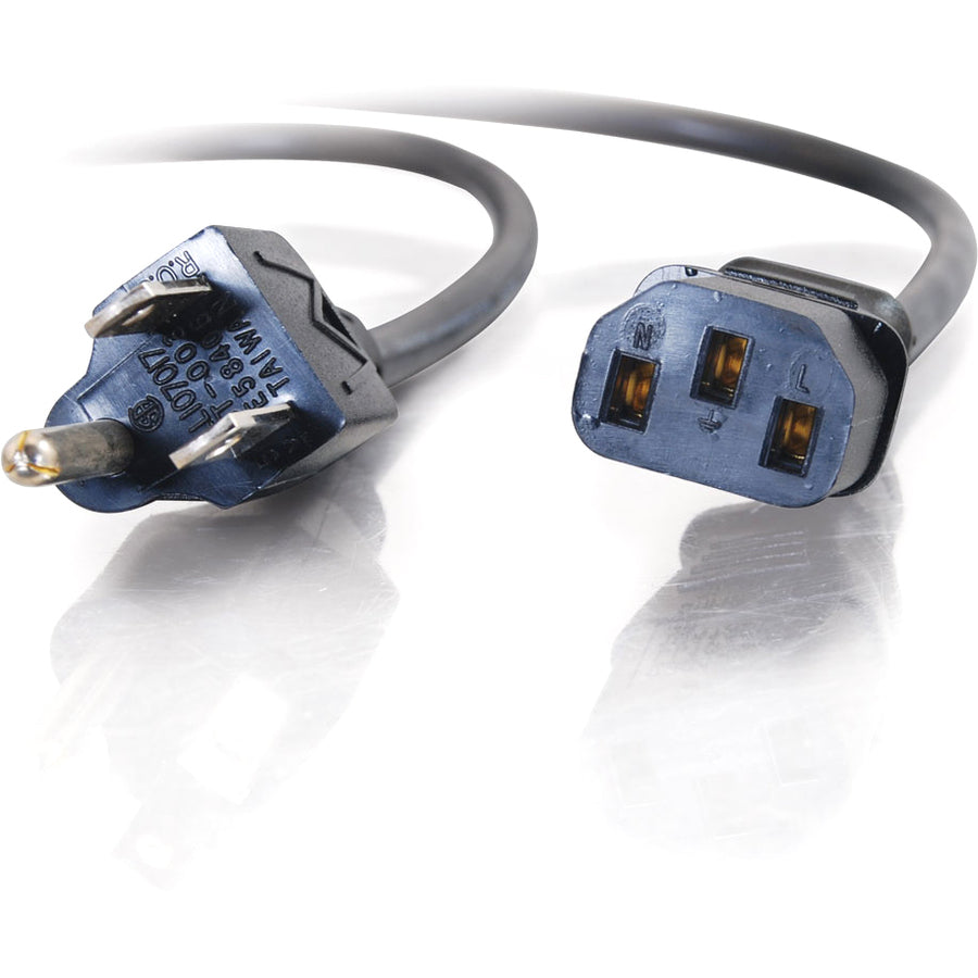 Alternate-Image2 Image for C2G 10ft Power Cord - 18 AWG - NEMA 5-15P to IEC320C13 - Computer Power