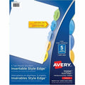 Avery Insertable Style Edge™Plastic Dividers for Laser and Inkjet Printers, 5 tabs