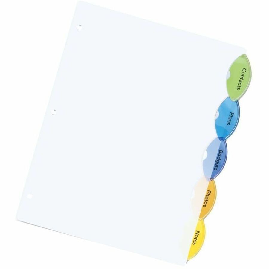 Avery Insertable Style Edge™Plastic Dividers for Laser and Inkjet Printers, 5 tabs - 11200