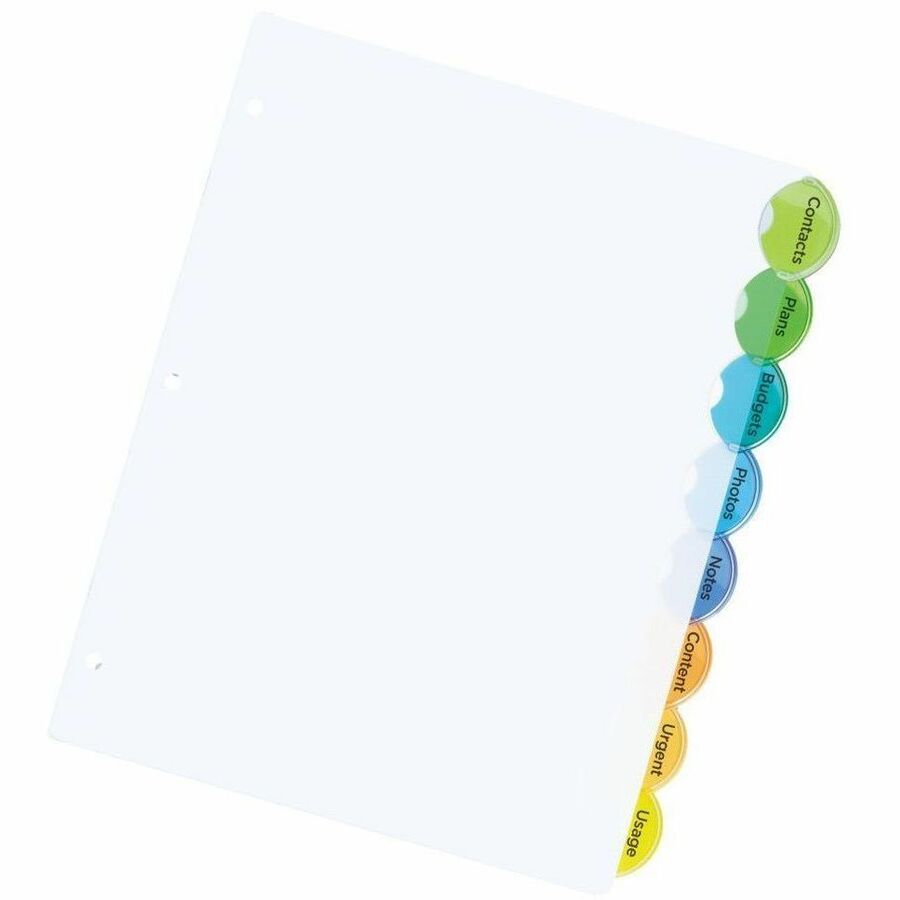 Avery Insertable Style Edge™Plastic Dividers for Laser and Inkjet Printers, 8 tabs - 11201