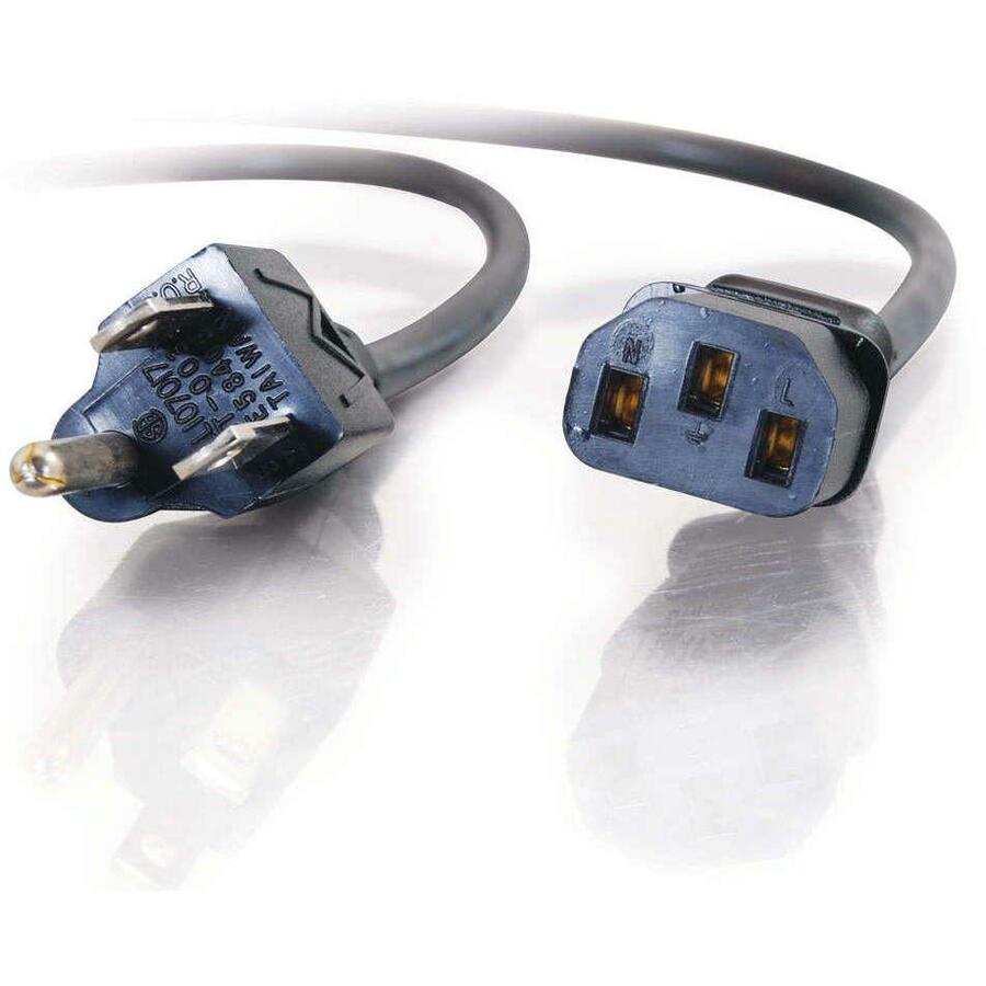 Alternate-Image2 Image for C2G 2ft Universal Power Cord - 16 AWG - NEMA 5-15P to IEC320C13