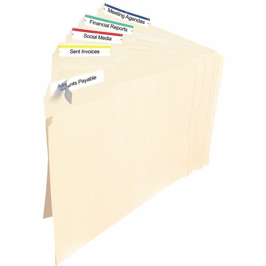 Avery Assorted Filing Labels with TrueBlock™ Technology for Laser and Inkjet Printers, 2/3" x 3-7/16" - 05266