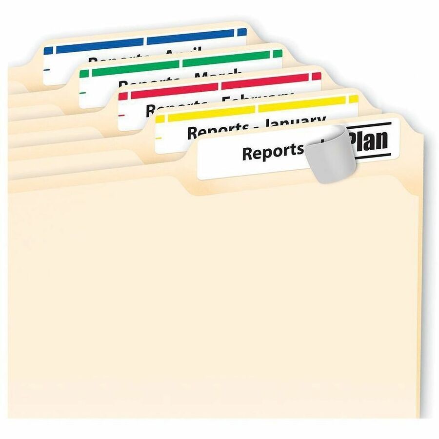 Avery Assorted Filing Labels with TrueBlock™ Technology for Laser and Inkjet Printers, 2/3" x 3-7/16" - 05266