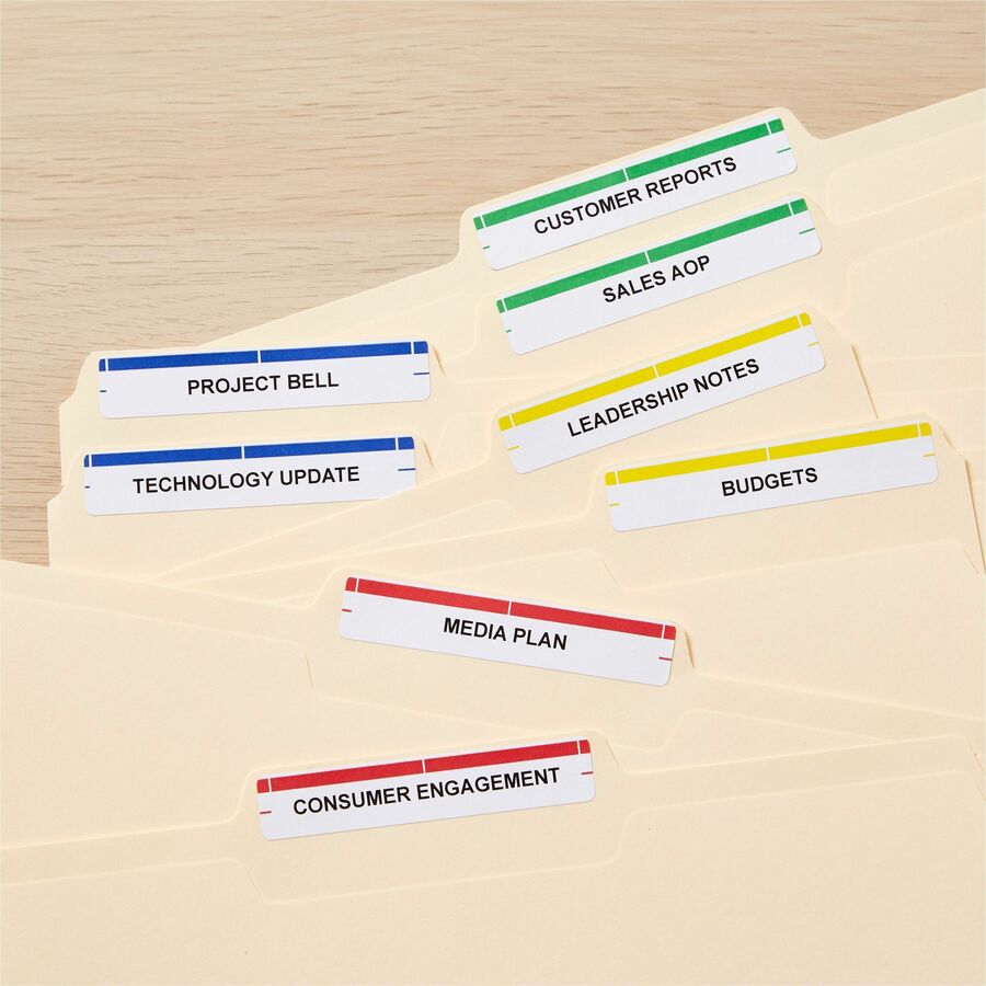 Avery Assorted Filing Labels with TrueBlock™ Technology for Laser and Inkjet Printers, 2/3" x 3-7/16" - 05266