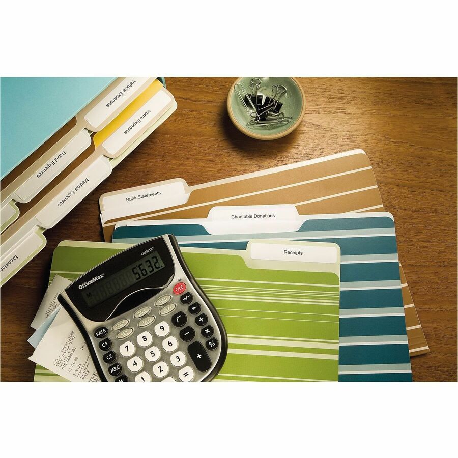 Avery White Filing Labels with TrueBlock™ Technology for Laser and Inkjet Printers, 3-7/16" x 2/3" - 05366