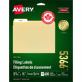 Avery White Filing Labels with TrueBlock™ Technology for Laser and Inkjet Printers, 3-7/16" x 2/3"