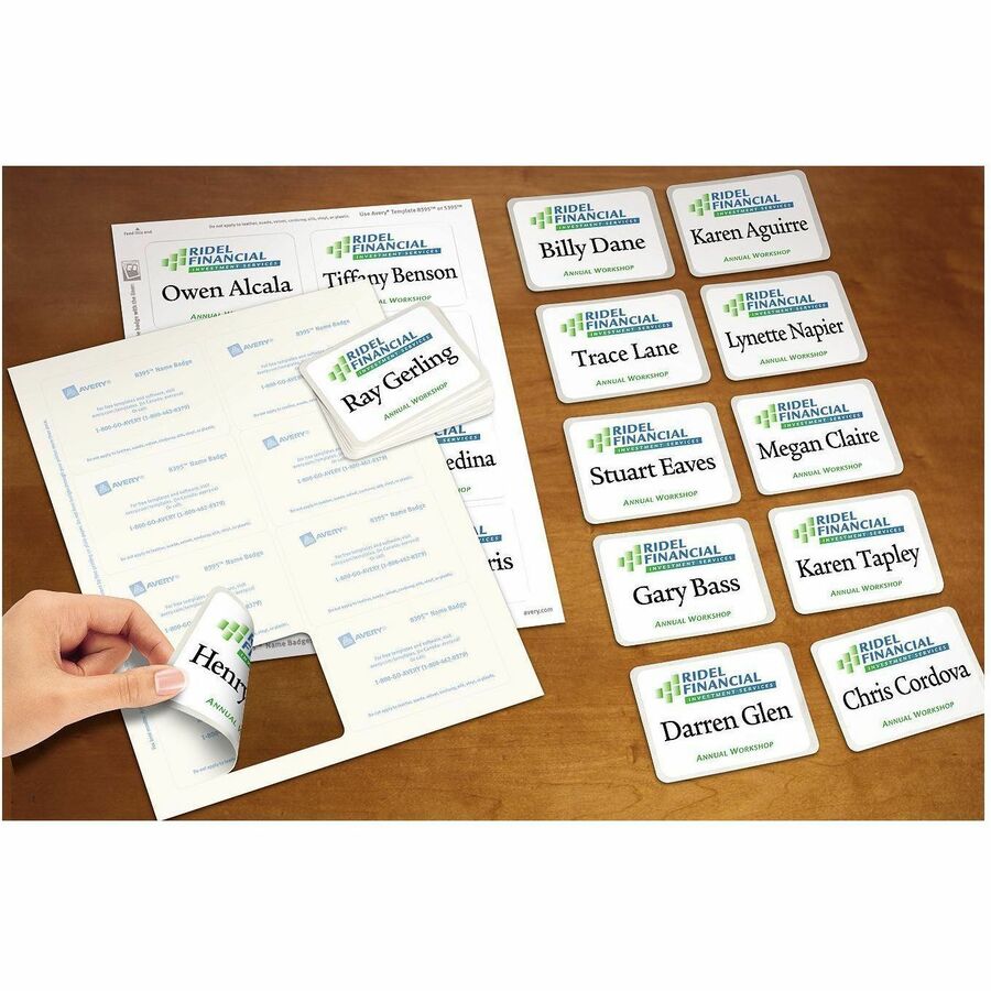 Avery Flexible Name Badges for Laser and Inkjet Printers, 3-3/8" x 2 1/3" - 05395