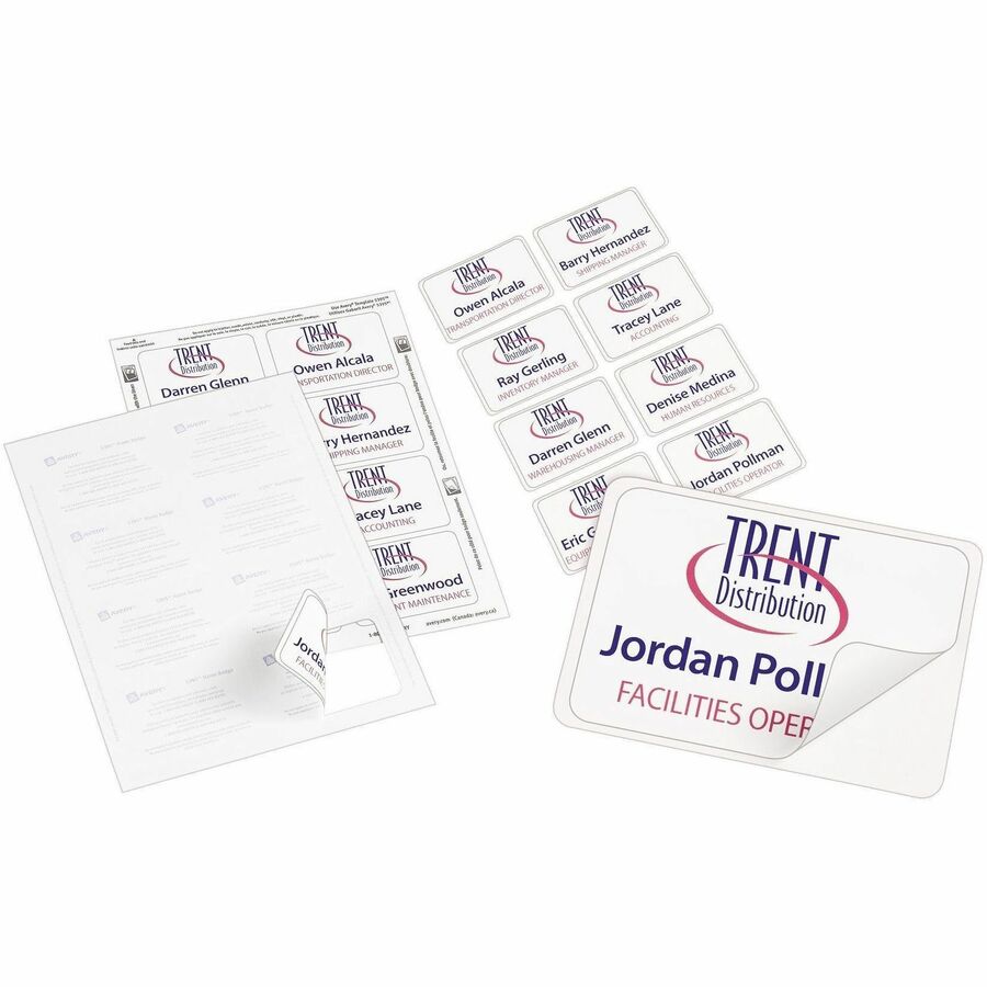 Avery Flexible Name Badges for Laser and Inkjet Printers, 3-3/8" x 2 1/3" - 05395