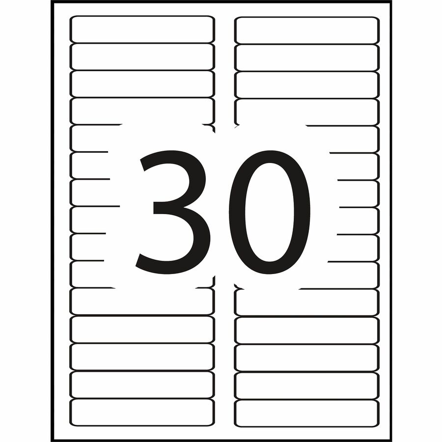 Avery White Filing Labels with TrueBlock™ Technology for Laser and Inkjet Printers, 2/3" x 3-7/16" - 05566
