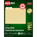 Avery White Filing Labels with TrueBlock™ Technology for Laser and Inkjet Printers, 2/3" x 3-7/16"