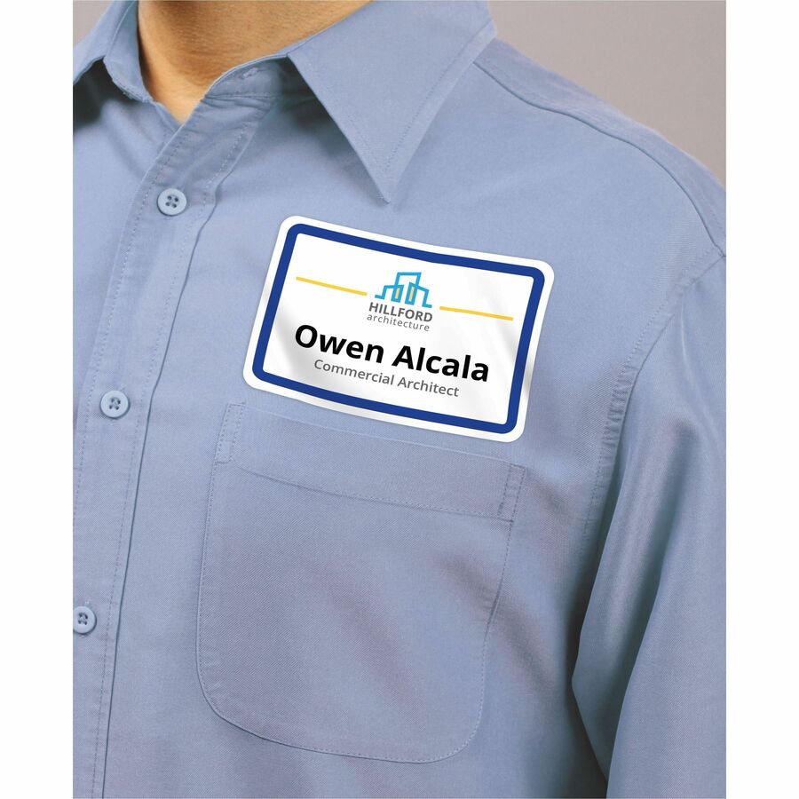 Flexible Name Badges for Laser and Inkjet Printers, 3-3/8" x 2 1/3" - 05895
