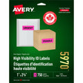 Avery High Visibility Neon ID Labels for Laser and Inkjet Printers, 1" x 2-5/8"