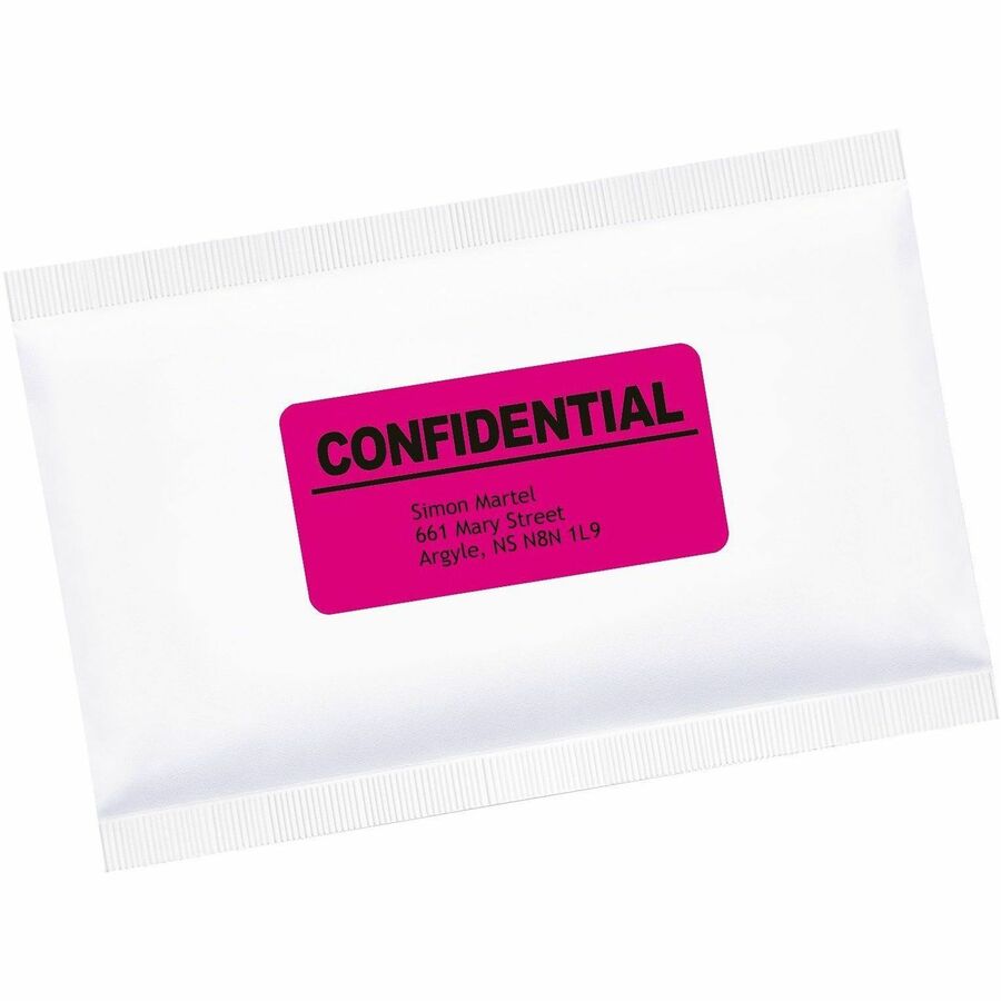Avery High Visibility Neon ID Labels for Laser and Inkjet Printers, 2" x 4" - 05973
