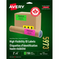 Avery High Visibility Neon ID Labels for Laser and Inkjet Printers, 2" x 4"