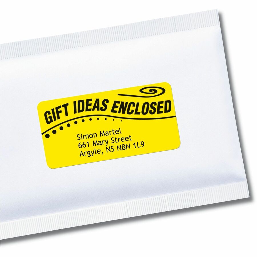 Avery High Visibility Neon ID Labels for Laser and Inkjet Printers, 2" x 4" - 05973