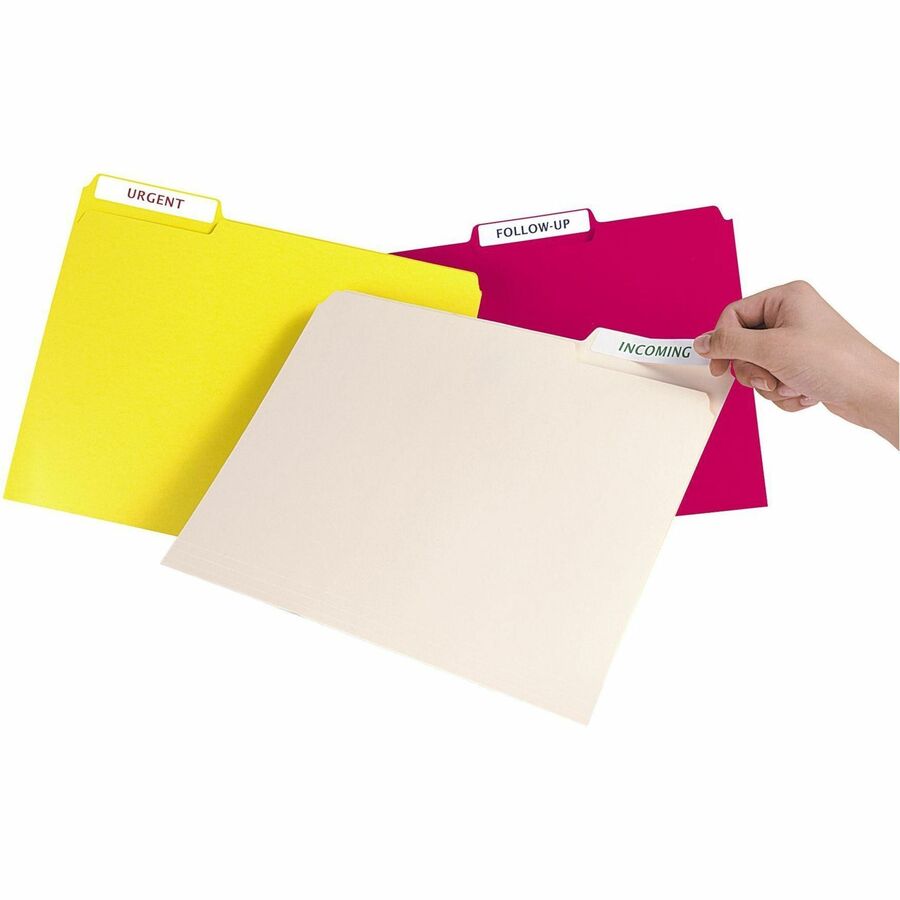 Avery Removable White Filing Labels for Laser and Inkjet Printers, 3-7/16" x 2/3" - 06505
