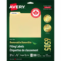 Avery Removable White Filing Labels for Laser and Inkjet Printers, 3-7/16" x 2/3"