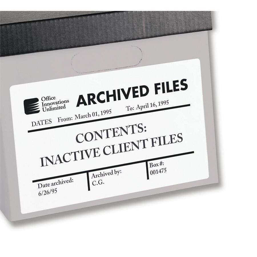 Avery ID Labels for Laser and Inkjet Printers, 8 1/8" x 5" - 06573