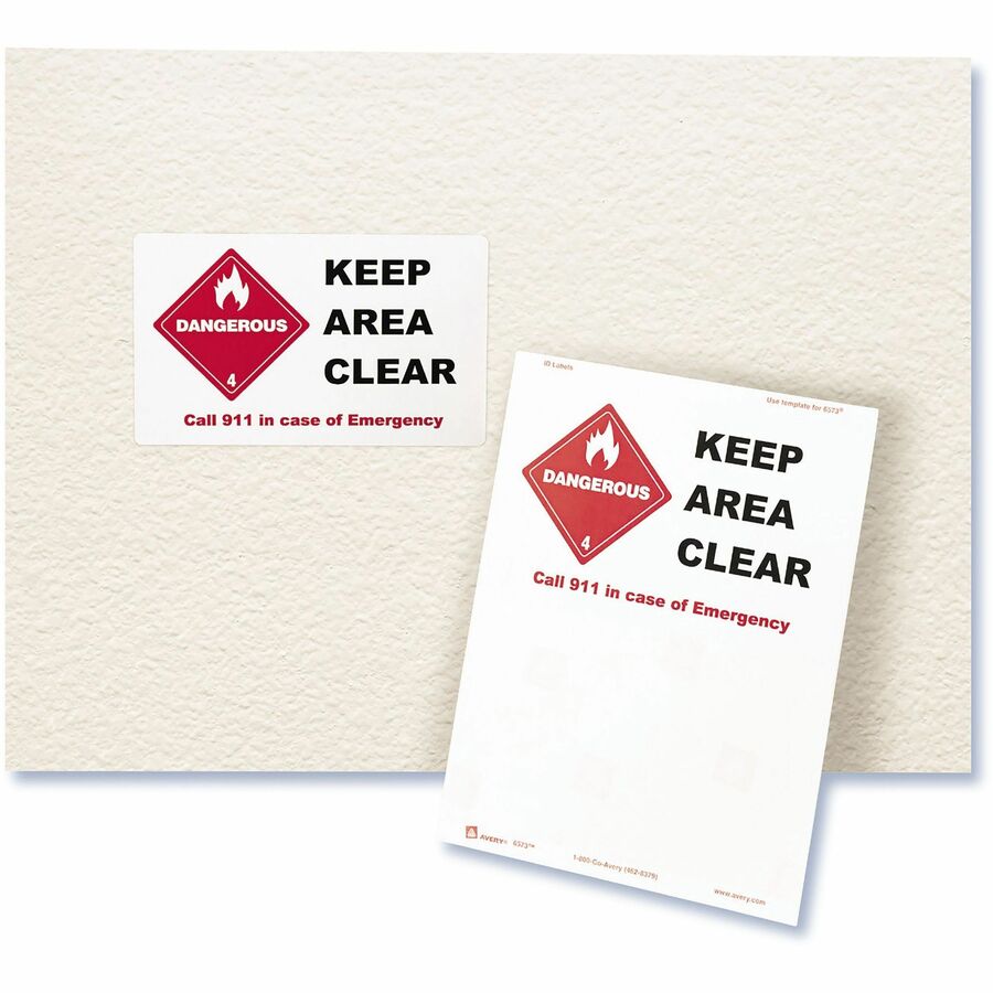 Avery ID Labels for Laser and Inkjet Printers, 8 1/8" x 5" - 06573