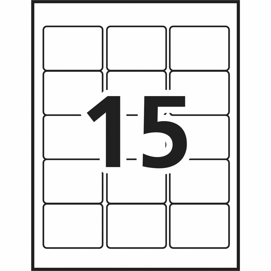 Avery Durable ID Labels with TrueBlock™ Technology for Laser Printers, 2-5/8 x 2" - 06578