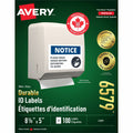 Avery Durable ID Labels with TrueBlock™ Technology for Laser Printers, 8 1/8" x 5"