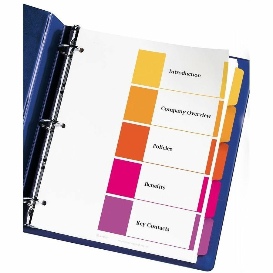 Avery Ready Index&reg; Table of Content Dividers 5 Tabs, for Laser and Inkjet Printers - 11518
