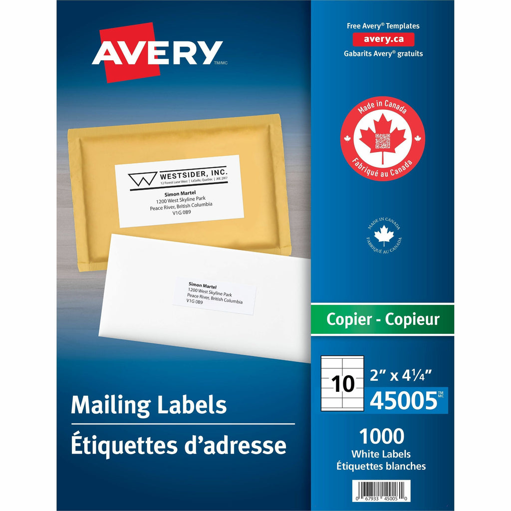 Avery Address Labels for Copiers, 4-1/4" x 2"