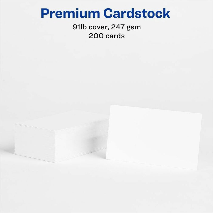 Avery Business Cards with Sure Feed™ Technology Clean Edge, 2" x 3-1/2" , for Laser and Inkjet Printers - 55871