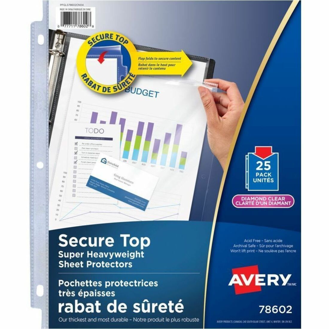 Avery Diamond Clear Secure Top Sheet Protectors Acid Free