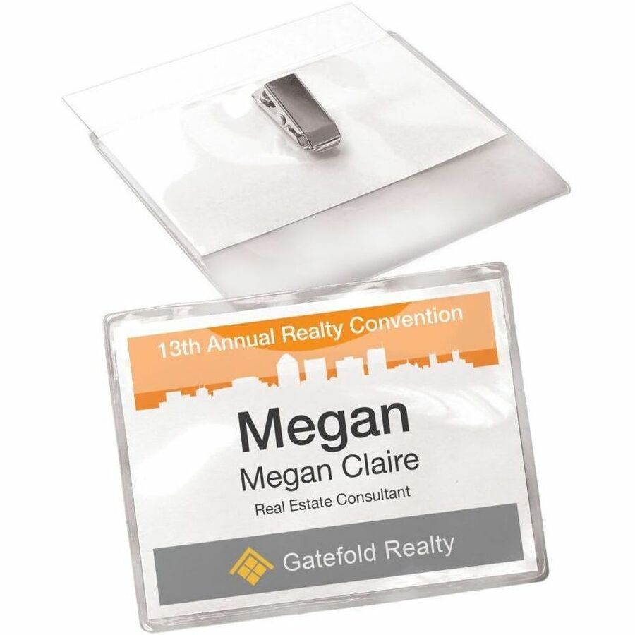 Avery Garment Friendly Clip Style Name Badge Kit for Laser and Inkjet Printers, 4" x 3" - 78617