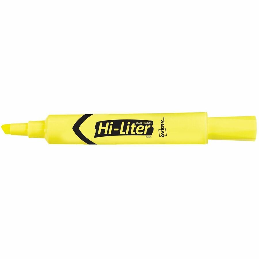 Avery&reg; Desk Style HI-LITER&reg;, Fluorescent Yellow - C83507