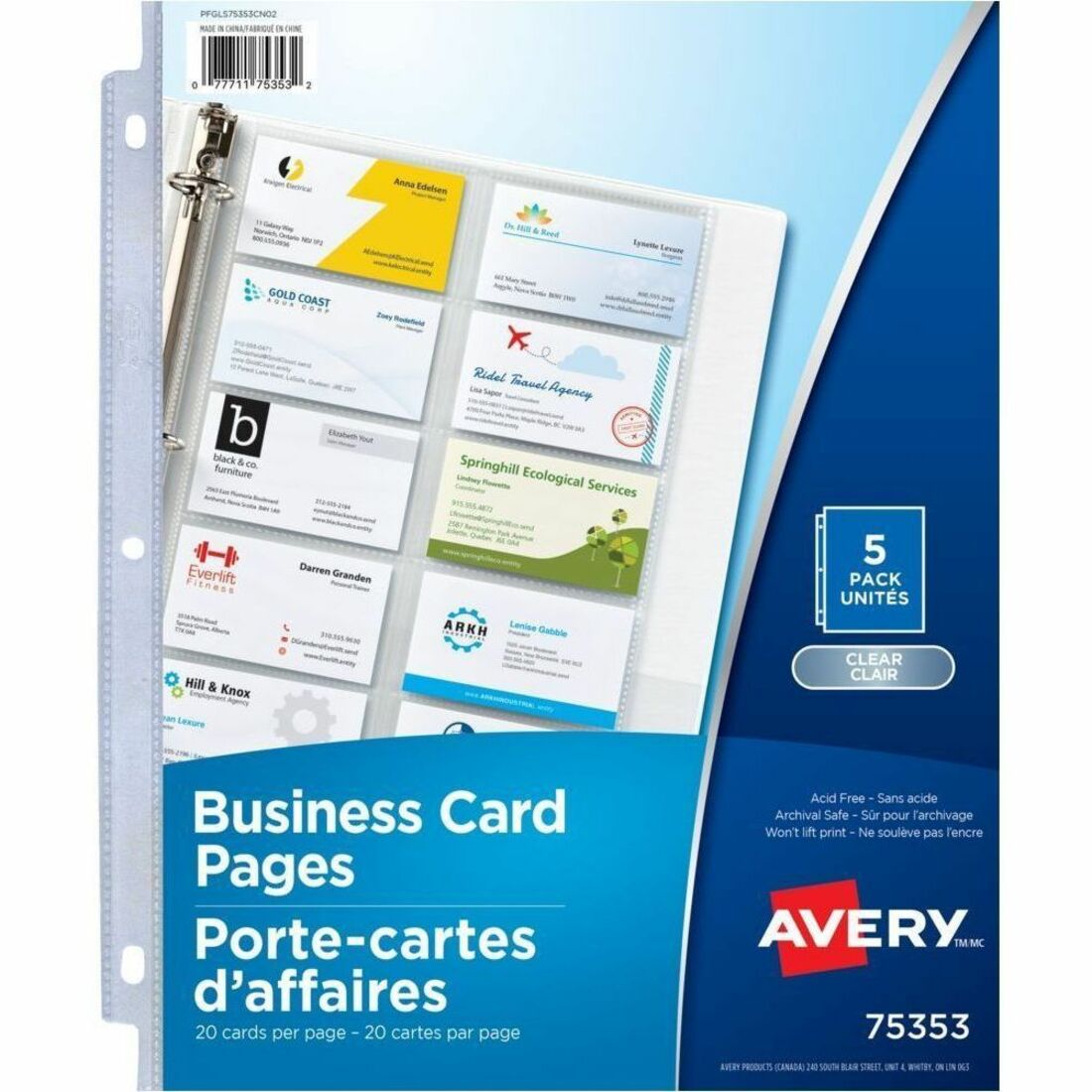Avery Business Card Pages
