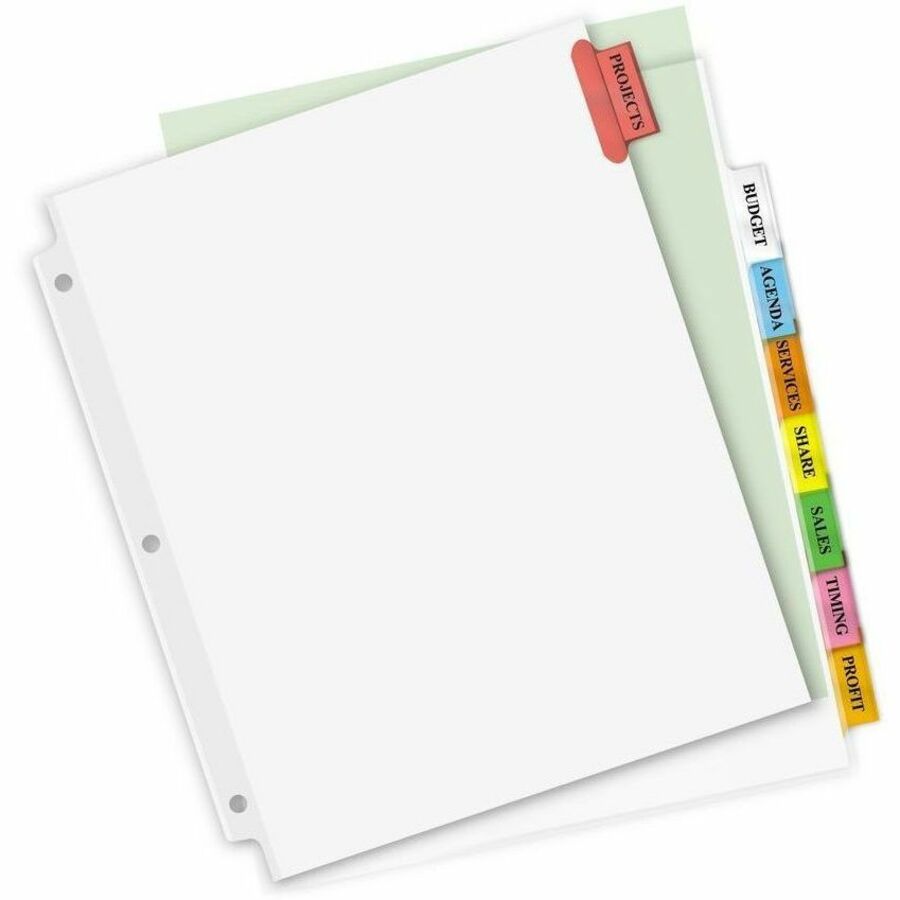 Avery Big Tab™ Insertable Extra Wide Dividers 8 Tabs, for Laser and Inkjet Printers - 11222
