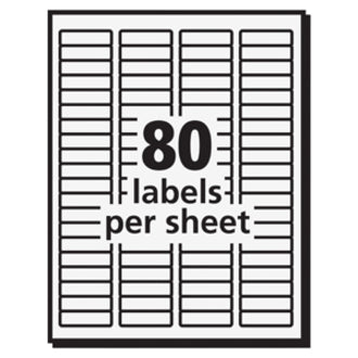 Avery Earth-Friendly White Rectangle Labels 1/2" x 1-3/4" , Permanent Adhesive, for Laser and Inkjet Printers - 48867