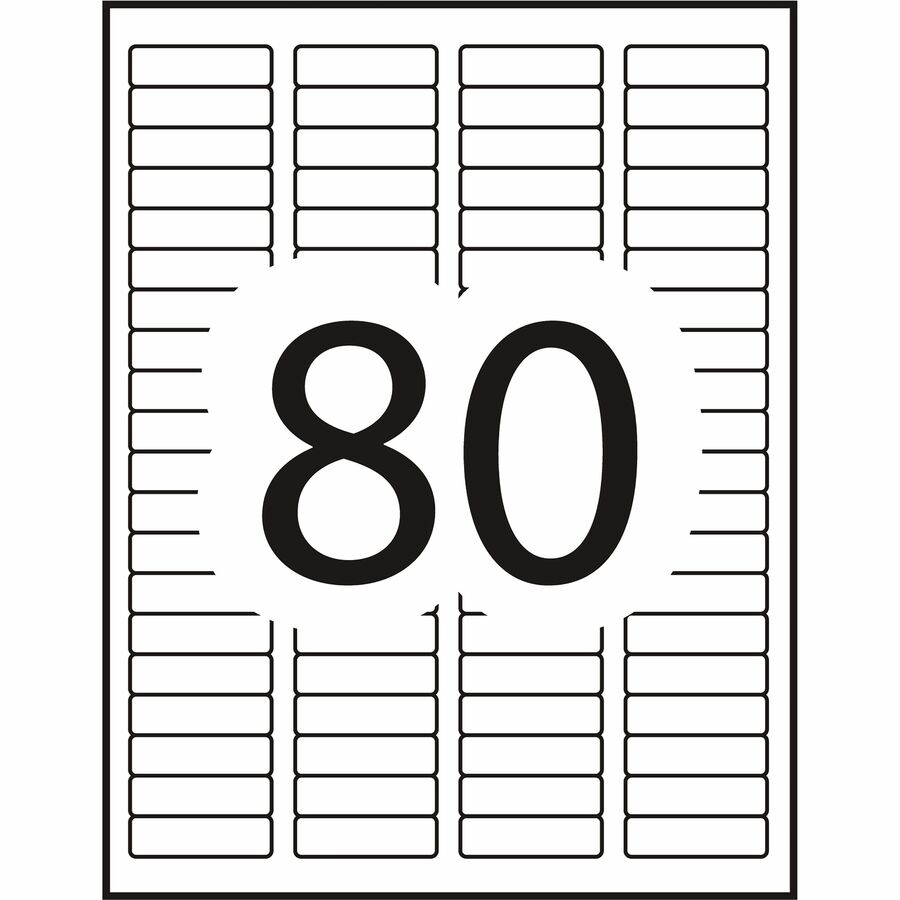 Avery Earth-Friendly White Rectangle Labels 1/2" x 1-3/4" , Permanent Adhesive, for Laser and Inkjet Printers - 48867