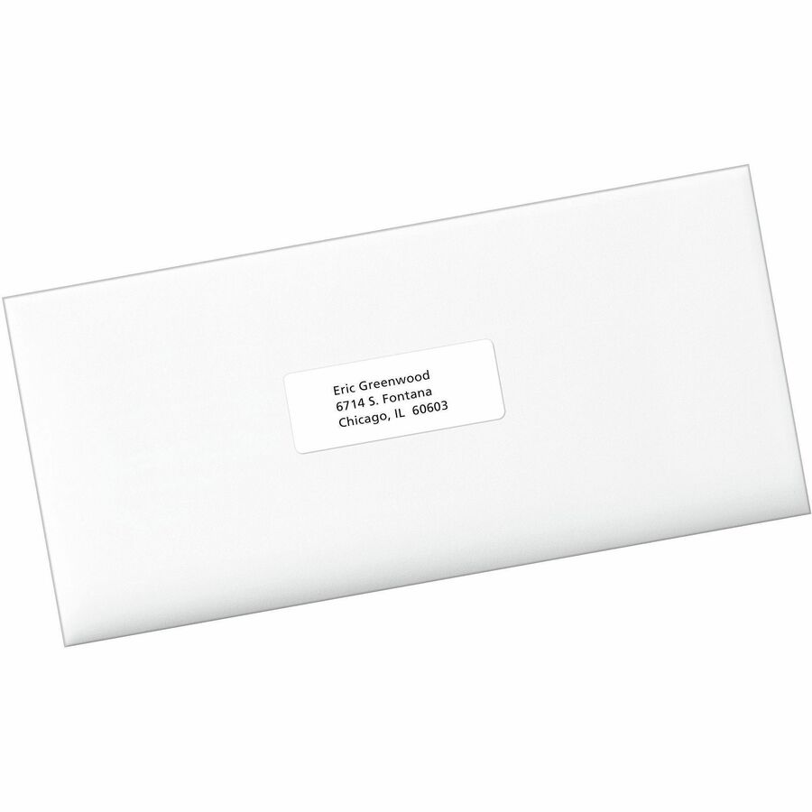 Avery Earth-Friendly White Rectangle Labels 1" x 2-5/8" , Permanent Adhesive, for Laser and Inkjet Printers - 48860