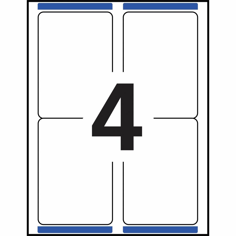 Avery White Rectangle Labels with Sure Feed™ Technology TrueBlock&reg;, 3-1/2" x 5" , Permanent Adhesive, for Laser and Inkjet Printers - 08168