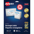 Avery White Rectangle Labels with Sure Feed™ Technology TrueBlock&reg;, 3-1/2" x 5" , Permanent Adhesive, for Laser and Inkjet Printers