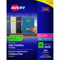 Avery High Visibility Removable ID Labels for Laser and Inkjet Printers, 1" x 2-5/8"