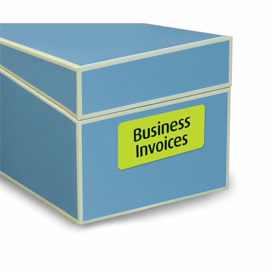 Avery High Visibility Removable ID Labels for Laser and Inkjet Printers, 4" x 2" - 06477