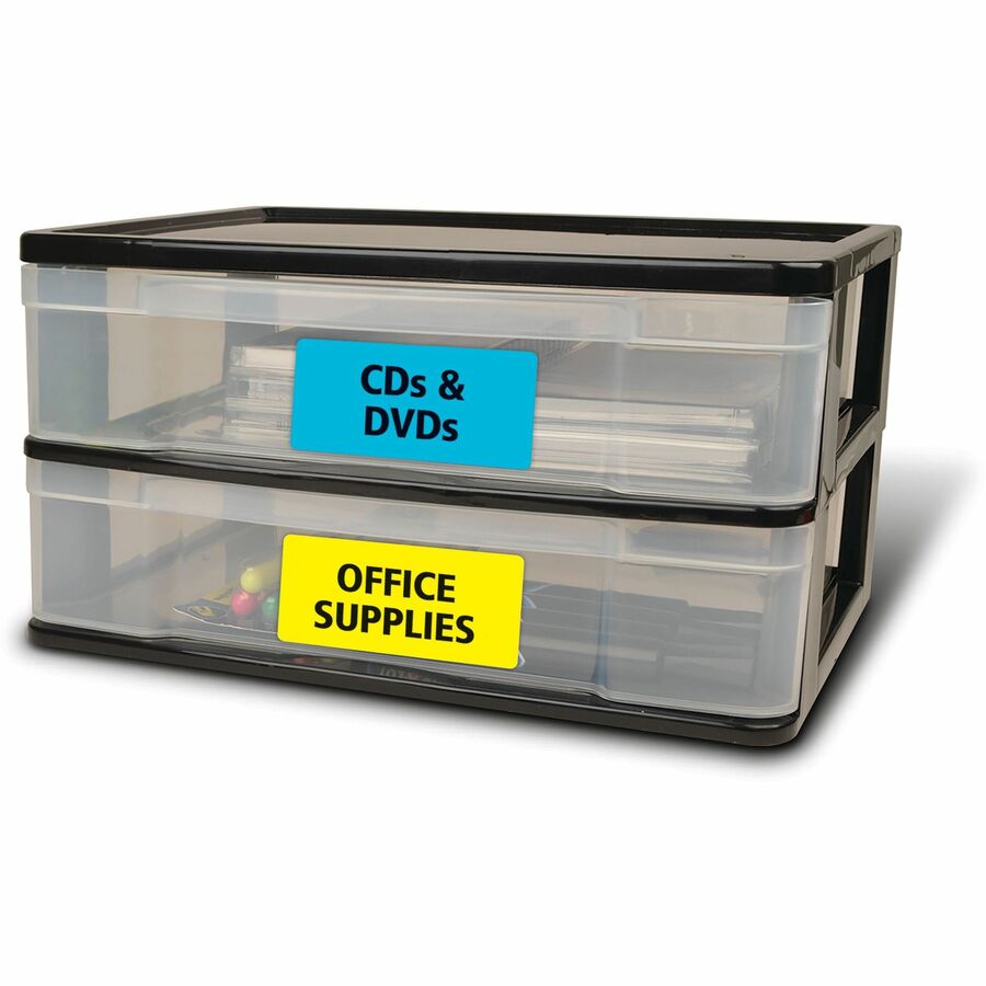 Avery High Visibility Removable ID Labels for Laser and Inkjet Printers, 4" x 2" - 06477