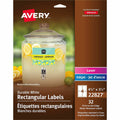 Avery Durable White Rectangle Film Labels 4-3/4" x 3-1/2" , Removable Adhesive, for Laser and Inkjet Printers