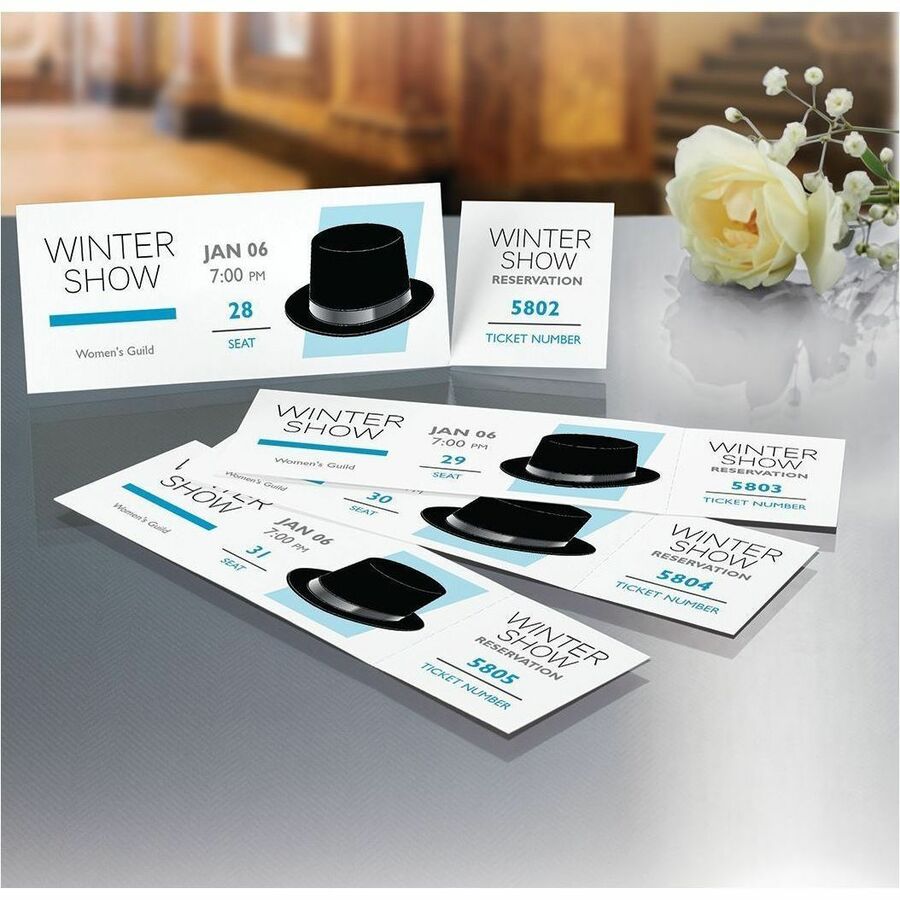 Avery Event Tickets with Tear-Away Stubs for Laser and Inkjet Printers, 1-3/4" x 5-1/2" - 16154