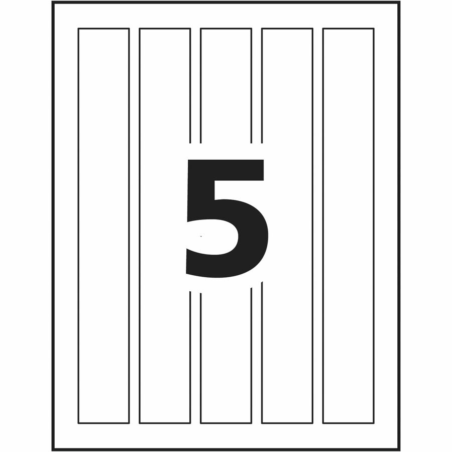Durable White Wraparound Labels 9-3/4" x 1-1/4" , Permanent Adhesive, for Laser and Inkjet Printers - 22845