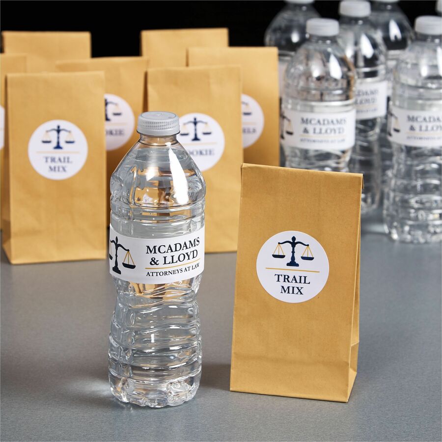 Durable White Wraparound Labels 9-3/4" x 1-1/4" , Permanent Adhesive, for Laser and Inkjet Printers - 22845