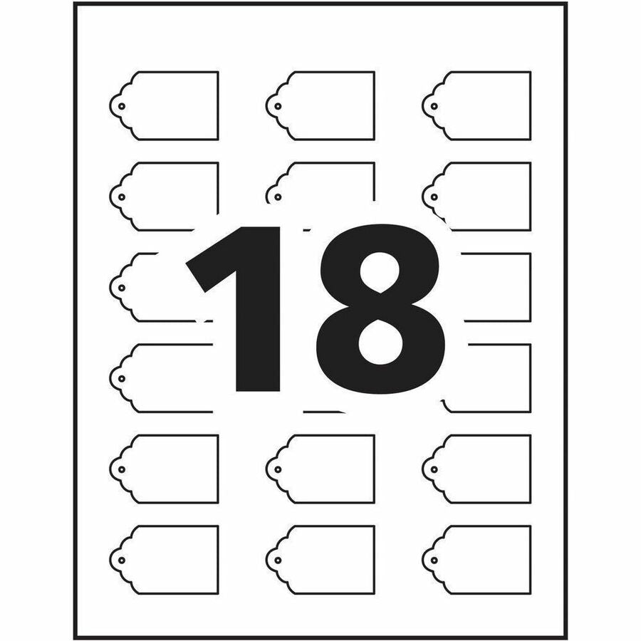 Avery White Printable Tags with Strings 2" x 1-1/4" , for Laser and Inkjet Printers - 22848