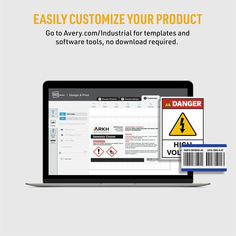 Avery&reg; UltraDuty™ GHS Chemical Labels 2" x 4" , for Laser Printers - 60505